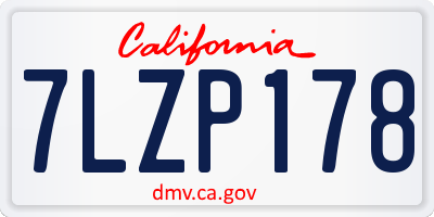 CA license plate 7LZP178