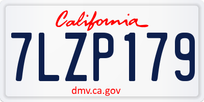 CA license plate 7LZP179