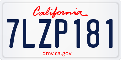 CA license plate 7LZP181