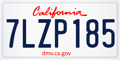 CA license plate 7LZP185