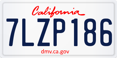 CA license plate 7LZP186