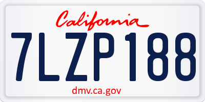 CA license plate 7LZP188