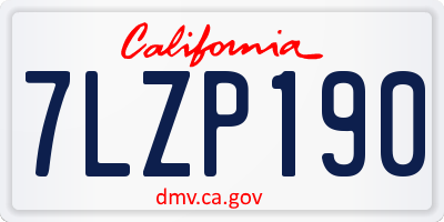CA license plate 7LZP190