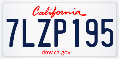 CA license plate 7LZP195