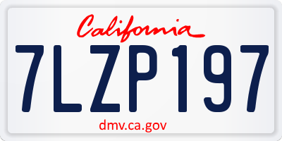 CA license plate 7LZP197