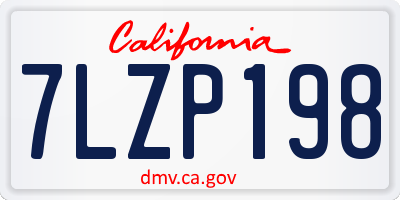 CA license plate 7LZP198
