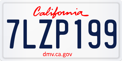 CA license plate 7LZP199