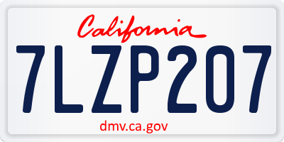 CA license plate 7LZP207