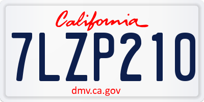 CA license plate 7LZP210