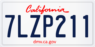 CA license plate 7LZP211