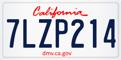 CA license plate 7LZP214