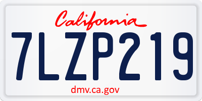 CA license plate 7LZP219