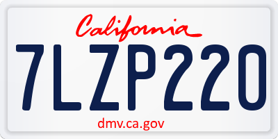 CA license plate 7LZP220