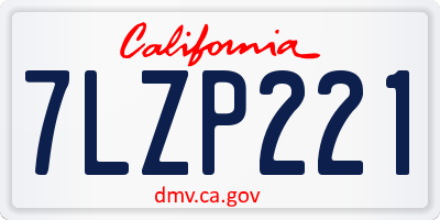 CA license plate 7LZP221