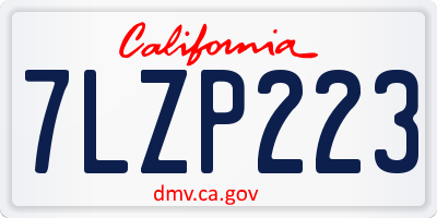 CA license plate 7LZP223