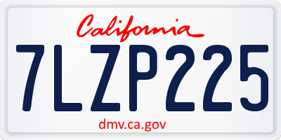 CA license plate 7LZP225