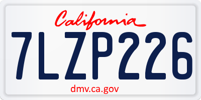 CA license plate 7LZP226
