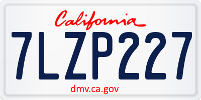 CA license plate 7LZP227