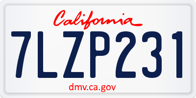 CA license plate 7LZP231