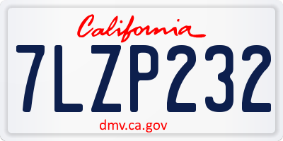 CA license plate 7LZP232