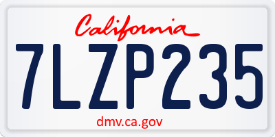 CA license plate 7LZP235