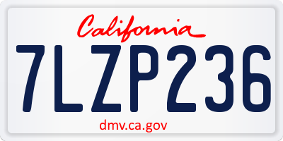 CA license plate 7LZP236