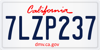 CA license plate 7LZP237