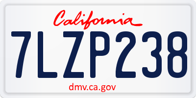 CA license plate 7LZP238