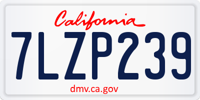 CA license plate 7LZP239