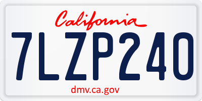 CA license plate 7LZP240