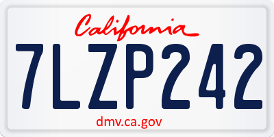 CA license plate 7LZP242