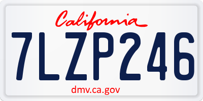 CA license plate 7LZP246