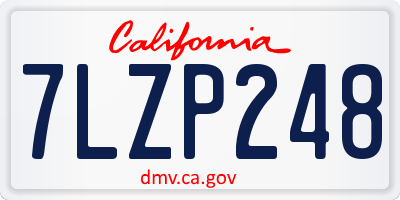 CA license plate 7LZP248