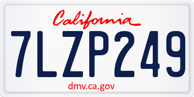 CA license plate 7LZP249