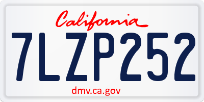 CA license plate 7LZP252