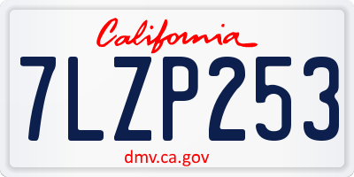 CA license plate 7LZP253