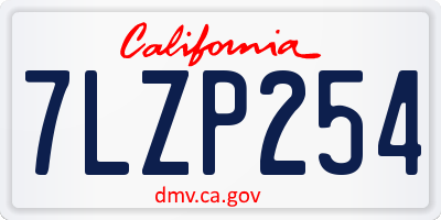 CA license plate 7LZP254