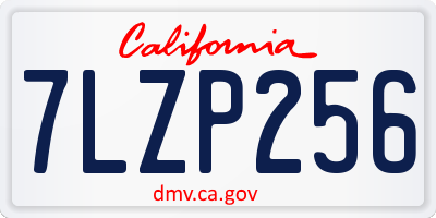 CA license plate 7LZP256