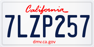 CA license plate 7LZP257