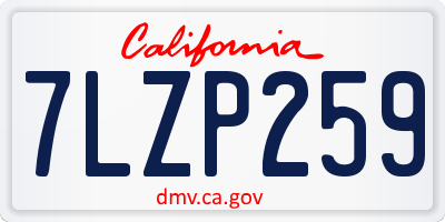 CA license plate 7LZP259
