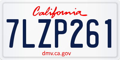 CA license plate 7LZP261