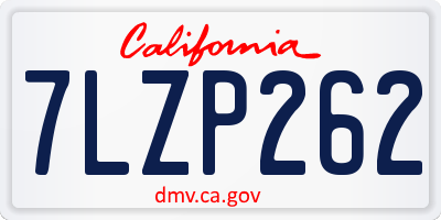 CA license plate 7LZP262
