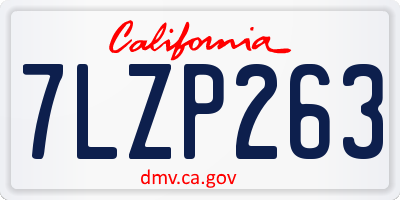 CA license plate 7LZP263