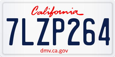 CA license plate 7LZP264