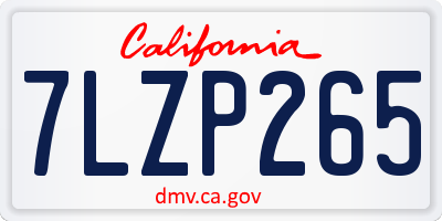 CA license plate 7LZP265
