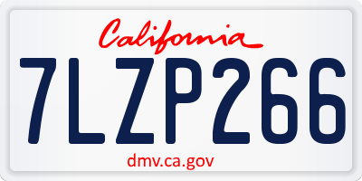 CA license plate 7LZP266