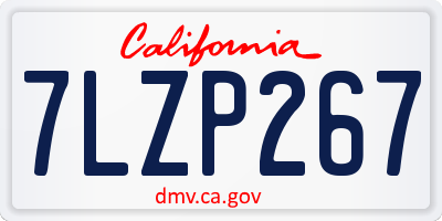 CA license plate 7LZP267