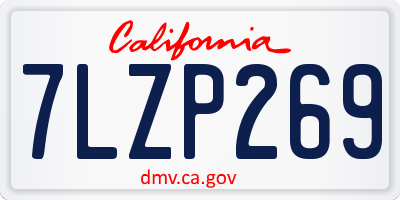 CA license plate 7LZP269