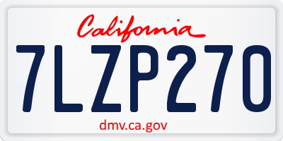 CA license plate 7LZP270