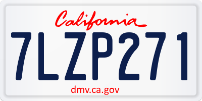 CA license plate 7LZP271